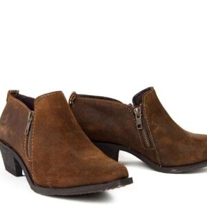 Laredo Ryder Brown Suede Ankle Western Boots Womens 9.5